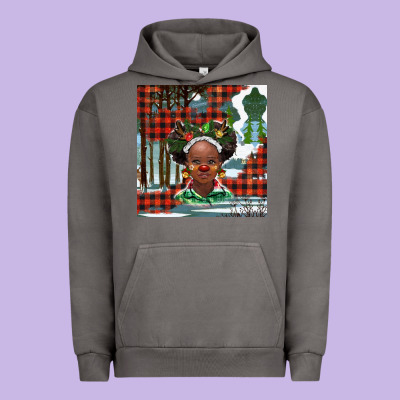 Christmas African Girl Urban Hoodie Designed By Barkaloodesign