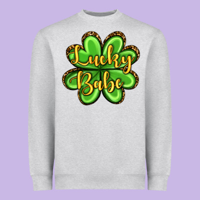 St. Patrick's Lucky Babe Heavyweight Sweatshirt Designed By Oliviacreatesart