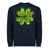 Navy St. Patrick's Lucky babe Heavyweight Sweatshirt - OliviaCreatesArt