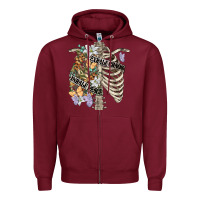 Burgundy inhale peace exhale chaos chest Zipper Hoodie - FaDigitalArtStudio