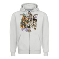 Dove Grey inhale peace exhale chaos chest Zipper Hoodie - FaDigitalArtStudio