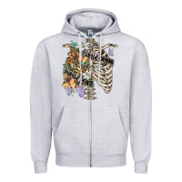 Heather Grey inhale peace exhale chaos chest Zipper Hoodie - FaDigitalArtStudio