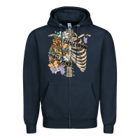 Navy inhale peace exhale chaos chest Zipper Hoodie - FaDigitalArtStudio