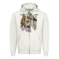 Oatmeal Heather inhale peace exhale chaos chest Zipper Hoodie - FaDigitalArtStudio