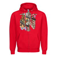 Red inhale peace exhale chaos chest Zipper Hoodie - FaDigitalArtStudio
