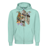 Seafoam inhale peace exhale chaos chest Zipper Hoodie - FaDigitalArtStudio