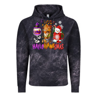 Cloud Black Happy Hallothanksmas wine glass and coffee Vintage Hoodie - NancyCooperArtShop