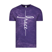 Cloud Purple grace   christian faith cross script baptism gift Vintage Tee - DesigneFamous