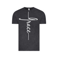 Grace   Christian Faith Cross Script Baptism Gift Vintage Tee | Teevron