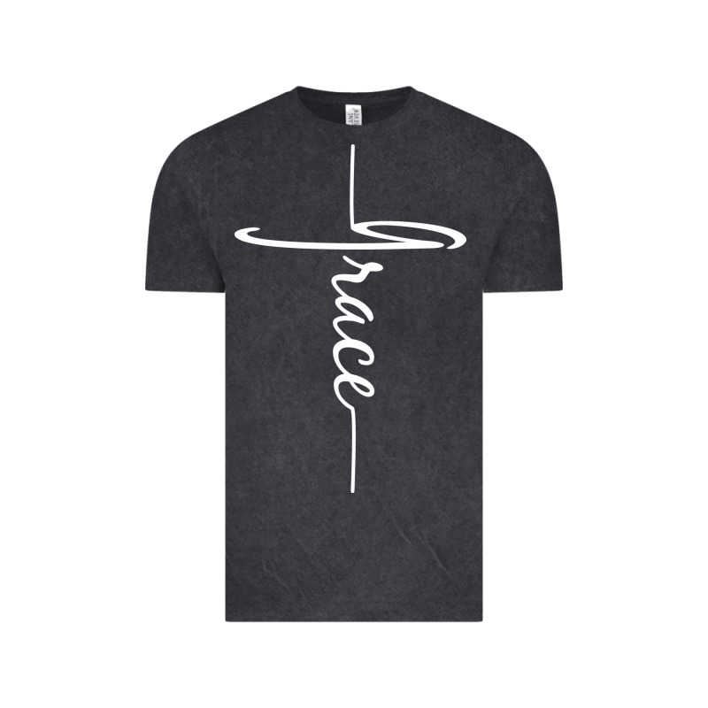 Grace   Christian Faith Cross Script Baptism Gift Vintage Tee by DesigneFamous | Teevron