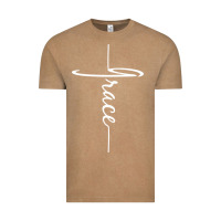 Vintage Coffee grace   christian faith cross script baptism gift Vintage Tee - DesigneFamous