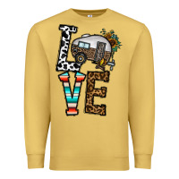 Antique Gold love caravan Premium Sweatshirt - CowhideDigitalArt