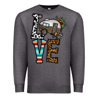 Charcoal Heather love caravan Premium Sweatshirt - CowhideDigitalArt
