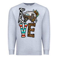 Heather Grey love caravan Premium Sweatshirt - CowhideDigitalArt
