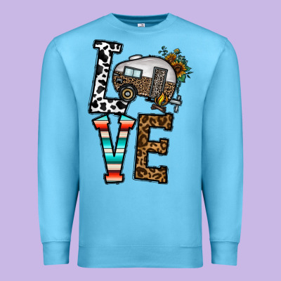 Love Caravan Premium Sweatshirt Designed By Cowhidedigitalart