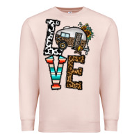 Pale Pink love caravan Premium Sweatshirt - CowhideDigitalArt