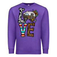 Purple love caravan Premium Sweatshirt - CowhideDigitalArt