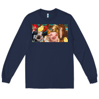 Navy Farm animals with aztec Long Sleeve Tee - RanaPortraitStore