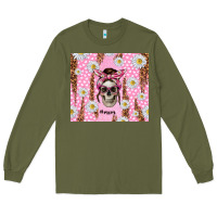 Army Green skull mom pink glitter with daisy Long Sleeve Tee - TumblerDesignByShophia