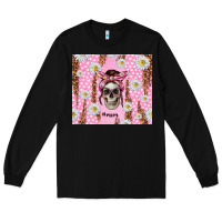Black skull mom pink glitter with daisy Long Sleeve Tee - TumblerDesignByShophia