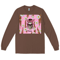 Chestnut skull mom pink glitter with daisy Long Sleeve Tee - TumblerDesignByShophia