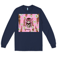 Navy skull mom pink glitter with daisy Long Sleeve Tee - TumblerDesignByShophia