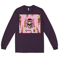 Plum skull mom pink glitter with daisy Long Sleeve Tee - TumblerDesignByShophia
