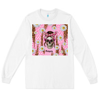 White skull mom pink glitter with daisy Long Sleeve Tee - TumblerDesignByShophia