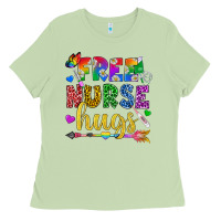 Matcha Free Nurse Hugs Pride LGBTQ+ Ladies Tee - BundleAndBundleShop