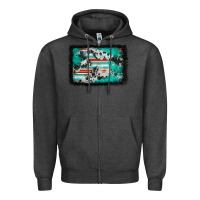 Charcoal Heather western serape cowhide turquoise glitter Zipper Hoodie - FaDigitalArtStudio