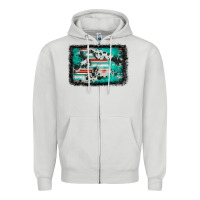 Dove Grey western serape cowhide turquoise glitter Zipper Hoodie - FaDigitalArtStudio