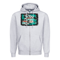 Heather Grey western serape cowhide turquoise glitter Zipper Hoodie - FaDigitalArtStudio