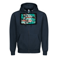 Navy western serape cowhide turquoise glitter Zipper Hoodie - FaDigitalArtStudio