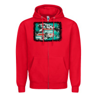 Red western serape cowhide turquoise glitter Zipper Hoodie - FaDigitalArtStudio