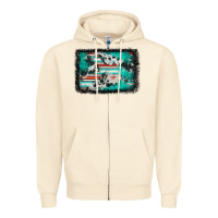 Sandshell western serape cowhide turquoise glitter Zipper Hoodie - FaDigitalArtStudio