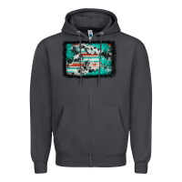 Smoke western serape cowhide turquoise glitter Zipper Hoodie - FaDigitalArtStudio