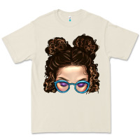 Bone Messy Bun Mom And Glitter Glasses Premium Tee - BundleAndBundleShop