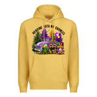 Antique Gold mardi gras hanging with my gnomies Premium Hoodie - FaDigitalArtStudio