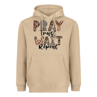 Mushroom Pray Trust Wait Repeat Heavyweight Hoodie - CowhideDigitalArt
