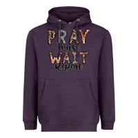 Plum Pray Trust Wait Repeat Heavyweight Hoodie - CowhideDigitalArt