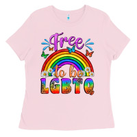 Bubblegum Pink Western Free To Be Lgbtq Ladies Tee - BundleAndBundleShop