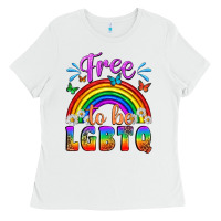 White Western Free To Be Lgbtq Ladies Tee - BundleAndBundleShop