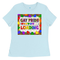 Baby Blue Gay Pride Loading LGBTQ Tumbler Ladies Tee - BundleAndBundleShop