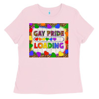 Bubblegum Pink Gay Pride Loading LGBTQ Tumbler Ladies Tee - BundleAndBundleShop