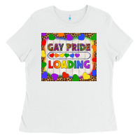 White Gay Pride Loading LGBTQ Tumbler Ladies Tee - BundleAndBundleShop