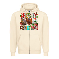 Sandshell Merry christmas chickens Zipper Hoodie - FaDigitalArtStudio