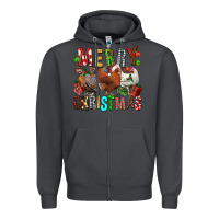 Smoke Merry christmas chickens Zipper Hoodie - FaDigitalArtStudio