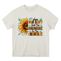 Cream when you can't find the sunshine be the sunshine Heavy Core Tee - MaliasSmallBusiness