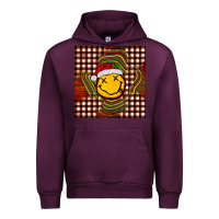 Mauve Wine Christmas smiley face Urban Hoodie - BarkalooDesign