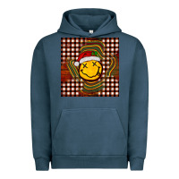 Pigment Midnight Navy Christmas smiley face Urban Hoodie - BarkalooDesign